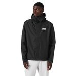 Helly Hansen Men's Seven J Waterproof Windproof Breathable Rain Coat Jacket, 992 Black, Large