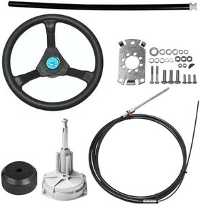 JNDO 13FT Boat Steering Cable Kit Outboard Steering Cable Boat Steering System Kit with 12.5 Inch Wheel Rotary Helm