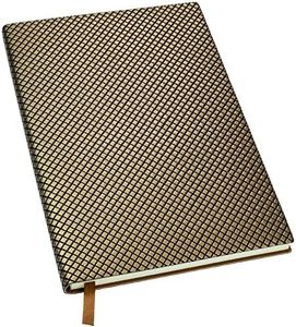 Global Printed Products Textured High End Journal Notebook: 5"x8", 192 Pages (96 Sheets), Lined Ruled Writing Notebook (Gold)