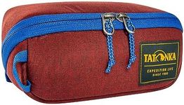 Tatonka Toiletry Bag Square Zip Pouch S (1L) - Hinged Wash Bag with 2 Zip Mesh Pockets PFC/PFAS-Free - 8 x 19 x 7 cm (Tango), Tango Red, 8 x 19 x 7 cm, Wide-Open wash Bag