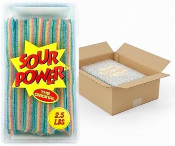 Sour Power Premium Quattro Candy Belts – The Original Sour Candy Since 1985 – 2.5 lb Resealable Bulk Tub – Vegan, Non-GMO, Gelatin Free – Soft, Chewy, Sweet & Tart Retro Treats – Bubble-Wrapped & Boxed for Safe Shipping