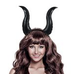 Mizijia Horns Devil Headpiece, Halloween Devil Horns, Devil Horns Headband, Devil Bull Horns Headpiece for Women Men Halloween Costume Cosplay