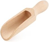 1 Pcs Wooden Spoons, 5.5 In Natural Beech Wood Bath Salt Scoop for Flour, Bath Salt, Sugar, Cereal, Coffee and More