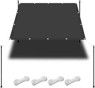 Pergola Canopy 2.3 x 4.4 m(7.5 x 14.4ft) Waterproof Shade Cover with Free Rope UV Block Weather-Resistant with Grommets Pes Sunsail for Camping Beach Deck Porch, Dark Grey