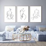 Minimalist Line Wall Art Woman Body Outline Wall Art Prints Women Figure Drawing Painting Body Line Art Wall Decor Female Wall Art Abstract Woman Silhouette Canvas Aesthetic 16x24x3 Inch Unframed