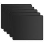 ITNRSIIET 5 Pack Mouse Pad with Stitched Edge Premium-Textured Square Mouse Mat Washable Mousepads with Lycra Cloth Non-Slip Rubber Base Mousepad for Laptop Computer PC 10.2×8.3×0.12 inches Black