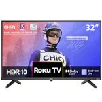 CHiQ ROKU TV L32G5NK, 32 Inch TV Smart, Roku TV, Small Tvs for Bedroom, Dolby Audio, Mobile Control, Voice Assistant, BBC, Disney+, 2.4&5G WiFi, USB 2.0, 2023 New