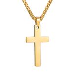 PROSTEEL Cross Necklace Crucifix Pendant with Chain Religious Christian Jewelry Gift Gold Plated