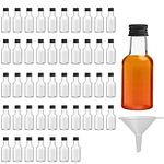 BELLE VOUS Mini Shot Bottles with Caps (48 Pack) - 25ml Plastic Wine Bottles with Lids - Miniature Bottles for Alcohol - Whiskey/Tequila Sample Bottles - Mini Liquor Bottles for Party Favors