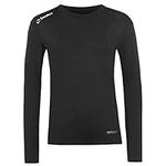 Sondico Boys Long Sleeved Core Base Layer Mesh Panels Age 3-13 (Black, 13)