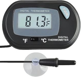 SunGrow LCD Digital Betta Thermometer, Yellow, Accurately Reads Tank Water Temperature, Maintains Betta's Real Habitat, Easy to Install, Comes with 2 Suction Cups and Battery, 1-Pack