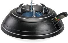 KRINNER Christmas Tree Genie Vario - Black Indoor & Outdoor Tree Stand - Original Single Cable Operation, Holds up to 8 ft Live Trees - Foot Pedal Setup - Solid Galvanized Metal, German Made