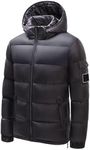 ceauros Men's Hooded Puffer Jacket Winter Coat Warm Thickened Zip Up Quilted Padded Jackets with Pockets(Dark Grey,L)