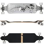 FunTomia longboard skateboard, complete drop through cruiser with Mach1 Abec-11 high speed ball bearing T-tool, Modell Drop Down - Farbe Geier + T-Tool