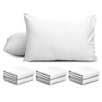 AMEHA 6 Pack Pillowcases White – Super Soft Brushed Microfiber Standard Size Pillow Cases | Hotel Quality Pillow Covers, (50 X 75 cm)