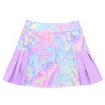 JESKIDS Girls' Tennis Skirts Golf Athletic Running School Sport Pleated Colorful Skort Pockets and Shorts 6-13T, Colorful, 8-9 Years