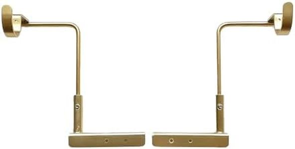 LEVELette Adjustable Curtain Rod Bracket: Hang Your Curtains with Ease. Two Piece Curtain Rod Bracket mounts to Your Wood Window Trim. Pair of Brackets. (Aged Brass)