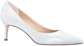 NINA Womens 60 Mid Heel Pumps, Silver, Size 8.5