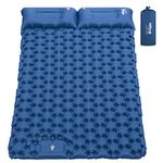 HiiPeak Double Sleeping Pad with Foot Pump & Pillow, Self Inflating Camping Sleeping Air Mat for 2 Person, Ultralight Portable Sleeping Bed Compact for Camping Hiking Backpacking Tent Outdoor