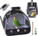 FCQQYWZ Bird Carrier Travel Cage with Stand, Small Bird Travel Cage for Parrot, Small Bird Carrier for Travel Parakeet Carrier with Shoulder Strap, Bird Cages for Parakeets (Black)