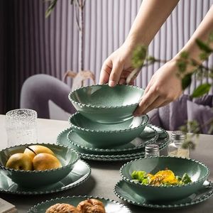 MissYIP 12 Piece Melamine Dinnerware Sets, Service for 4, Lightweight Unbreakable, BPA Free, Food Grade Plates Sets, Dishwasher Safe, Indoor and Outdoor Use