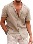 COOFANDY Men Beach Linen Shirts Boh