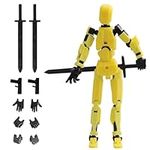 ARIEL-GXR Lucky 13 Action Figures, Multi-Jointed Movable Robot,T13 Action Figure Toys,3D Printed Mannequin Toys for Desktop Decorations & Game Gifts (Yellow)