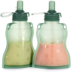 haakaa Yummy Pouch Reusable Baby Food Pouch, 4oz, 2 Pack, Pea Green