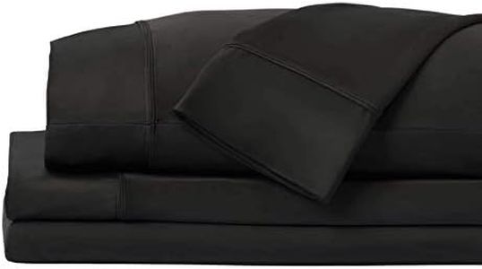 SHEEX - Original Performance Sheets Set (Split King) Black - Cooling Sheets - Moisture Wicking - 1 Flat Cooling Sheet, 1 Fitted Cooling Sheet, 2 King Pillow Covers - Wrinkle Free - Sleep Aid
