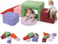 Krovtoy 7-Piece Soft Foam Climbing Blocks, Toddler Soft Play Set with Non-Slip Bases & Washable Covers, Indoor Play Equipment for Crawling, Climbing & Creative Play, Colourful