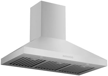 Hauslane Wall Mount Range Hood 36 Inch, Pro Model, Stainless Steel Range Hood, Strong Suction, Changeable LED Lamps, 6” Duct or Ductless, Kitchen Hood Vent, Stove Hood Vent