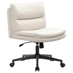 Bosmiller Armless Desk Chair Office Chair with Wheels Padded Seat Home Office Chairs 120° Rocking Mid Back Cute Computer Chair for Bedroom, Vanity, Makeup