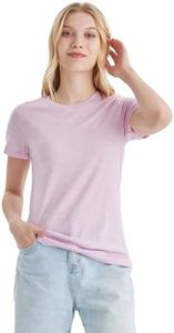 Merino Protect 100% Merino Wool T Shirts Women Crew Neck Tops Short Sleeve Odor Resistance Base Layer Travel Hiking Tee Shirt
