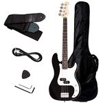 S AFSTAR Electric Bass Guitar 4 Strings Full Size Electric Bass with Amp Cord Strap & Carrying Bag, Rosewood Exquisite Stylish Bass Guitar for Starters Beginners Junior Senior Adults