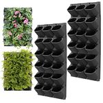 XQZMD Self Watering Wall Planting Pot, Outdoor Hanging Planter Bags with 36 Pots, Vertical Living Green Wall, Pocket Planter Hanging Wall-mounted Holder for Indoor Outdoor (36 Pcs-Black)