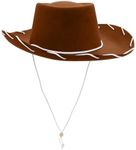 Nicky Bigs Novelties Adult Western Sheriff Costume Hat 1950's Style Adults Ranch Hat Men Women Cowgirl Cowboy Hats Brown