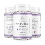 Selenium 300MCG - 1 Year Supply 365 Tablets - Antioxidant, Immune Support Vegan Selenium Supplement