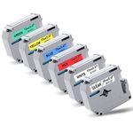 6-Pack Compatible Ptouch M Tape for Brother Label Maker Color Tape 12mm 0.47" M-K231S(M-K231) M-K131 M-K431 M-K531 M-K631 M-K731 Work with Brother P-Touch PT-M95 PT-90 PT-65 PT-70 PT85 Label Maker