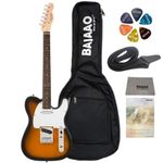 Fender Squire Debut Series Telecaster Electric Guitar with Gig-Bag, Polishing Cloth, Strap, Picks & E-Book - 2-Color Sunburst