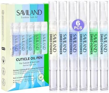 SAVILAND Soothing Cuticle Oil Pen: 6Pcs Plant-Based Nail Oil with Aloes Vitamin E Nail Strengthener Refreshing Nail Growth Serum Cuticle Softener for Moisturizing Repairing Dryness Redness Peeling
