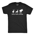 Mens Buck Moose T Shirt Funny Deer Hunting Elk Hunter Joke Tee for Guys Mens Funny T Shirts Animal T Shirt for Men Funny Hunting T Shirt Novelty Tees for Black - M