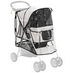 PawHut Dog Stroller Rain Cover, Cover for Dog Pram Stroller Buggy w/Rear Side Entry