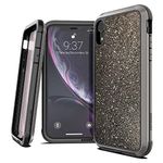 iPhone XR Case, X-Doria Defense Lux Series - Military Grade Drop Tested, Anodized Aluminum, TPU, and Polycarbonate Protective Case for Apple iPhone 6 XR, 6.1" inch LCD Screen, [Dark Glitter]