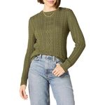 Amazon Essentials Women's Fisherman Cable Long-Sleeve Crewneck Sweater (Available in Plus Size), Olive, Medium