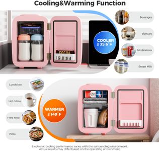 YASHE Mini Fridge 4L – Compact Pink Portable Refrigerator