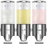 Shampoo and Conditioner Dispenser,Shampoo Dispenser for Shower,Shower Dispenser 3 Chamber No Drill,Shower Soap Dispenser,Shampoo Dispenser,Soap Dispenser Bathroom(Triple x 17.6 oz,Colorless)