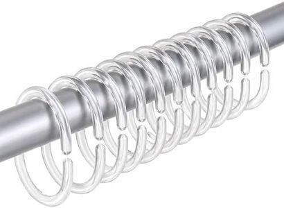 Clear Plastic Shower Curtain Rings - Set of 12
