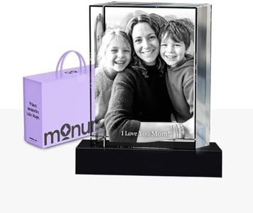 Monume 3D Crystal Premium Cube Portrait (Large) – Laser Engraved Personalized Crystal Photo Made from Clear-Cut Glass – Includes Light Base, 3D Greeting Card and Matching Keychain