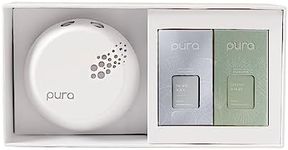 Pura - Smart Home Fragrance Device Starter Set V3 - Scent Diffuser for Homes, Bedrooms & Living Rooms - Includes Fragrance Aroma Diffuser & Two Fragrances - Linens & Surf and Pacific Aqua