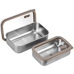 Navaris Microwave-Safe Steel Lunch Box - Microwavable & Reusable Stainless Steel Bento Box - Light & Durable - Lunch or Snack Container Bento Box and Food Storage - Set of 2 Brown